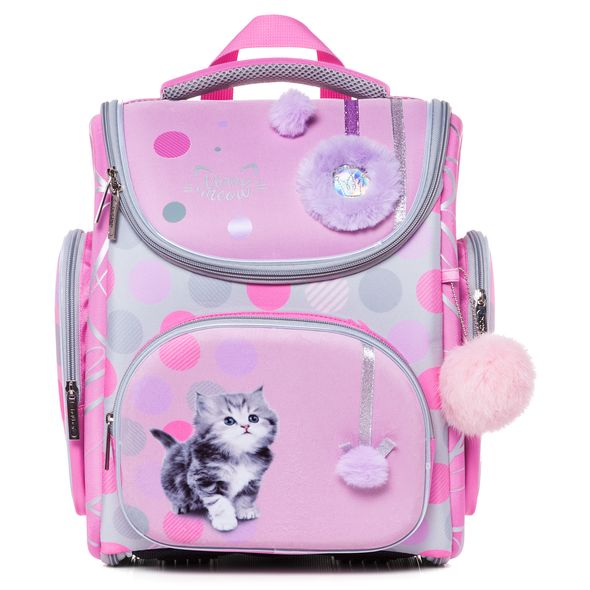 Рюкзак Hatber COMPACT PLUS -Милый котенок- 37х30х17см EVA материал светоотраж. 1 отделение 3 кармана в комплекте мешок , 